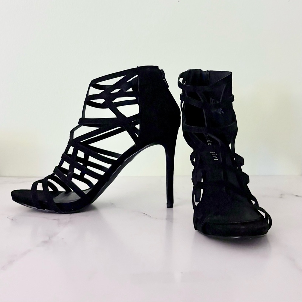 Steve Madden Black Caged Heels